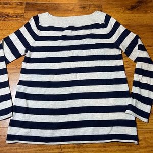 COPY - GAP Bella Bold Stripe Part Wool Navy Uniform Long Sleeve Sweater / Top -…